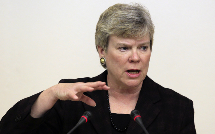 Rose Gottemoeller, Acting Under Secretary for Arms Control and International Security. Gottemoeller spoke for the U.S. delegation Friday, May 22, 2015, in blocking a landmark nuclear treaty review at the United Nations.