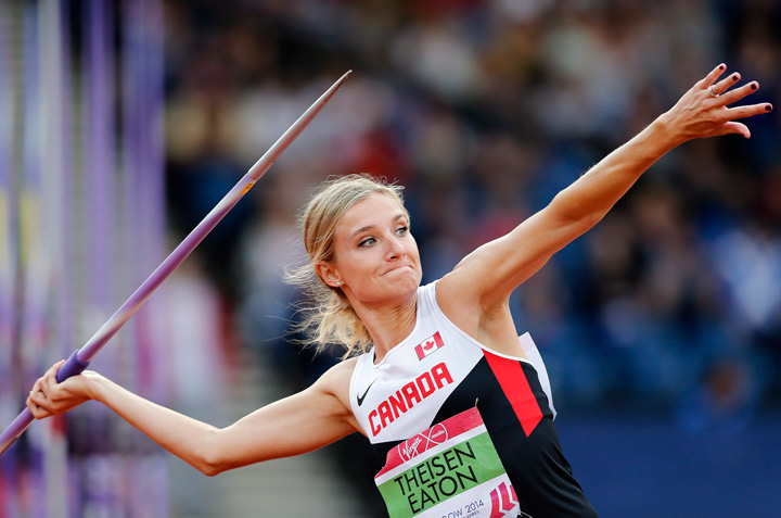 Saskatchewan’s Brianne Theisen-Eaton sets personal best to win Hypo Meeting heptathlon.