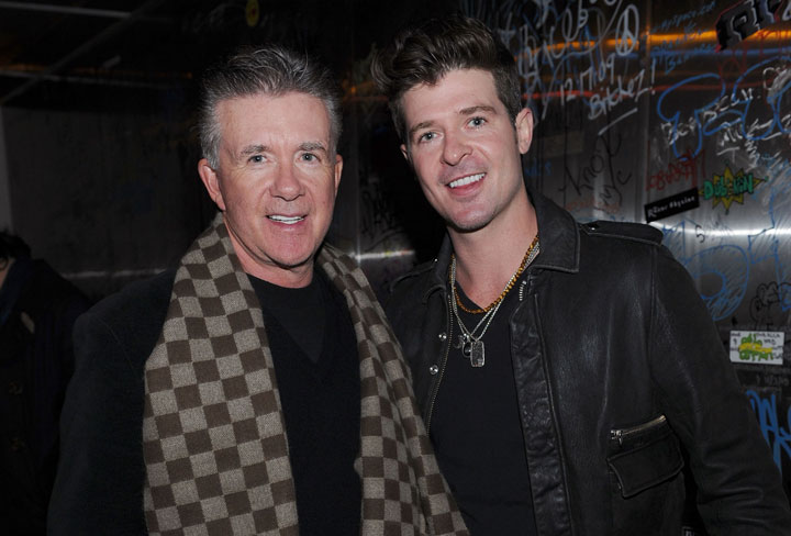 Alan Thicke and Robin Thicke, pictured in 2012.