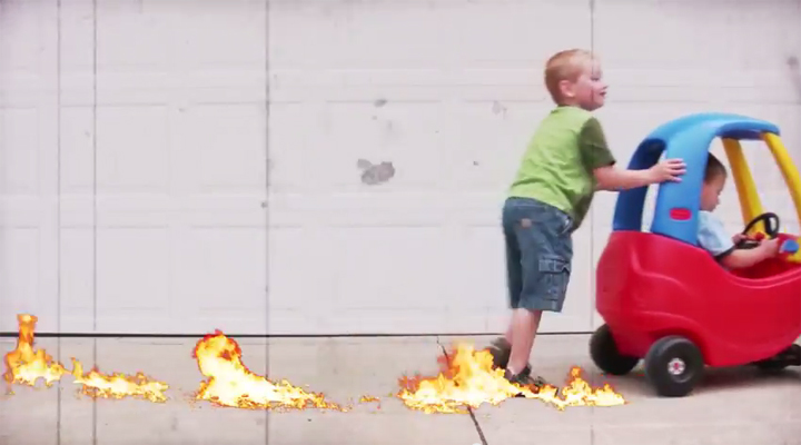 The ad even prompts kids to watch the Sunday debate