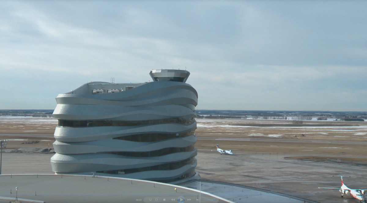 A 2015 file photo of the tower at the Edmonton International Airport .