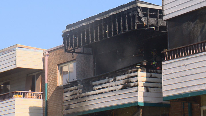 Propane tank explodes as Saskatoon firefighters fight blaze at an apartment building.