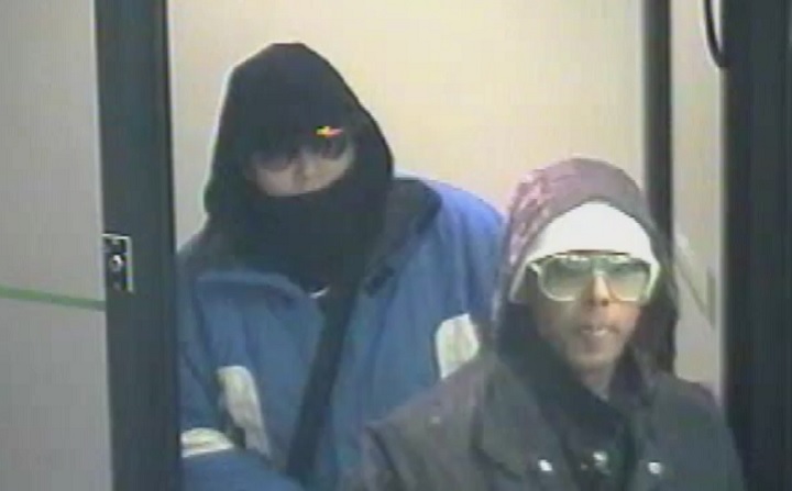 Toronto police are seeking the public's help identifying two suspects in connection to a bank robbery in North York on April, 9, 2015.