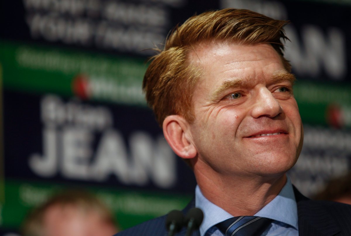 Wildrose leader Brian Jean speaks at a campaign stop in Calgary, Alta., Tuesday, April 28, 2015.