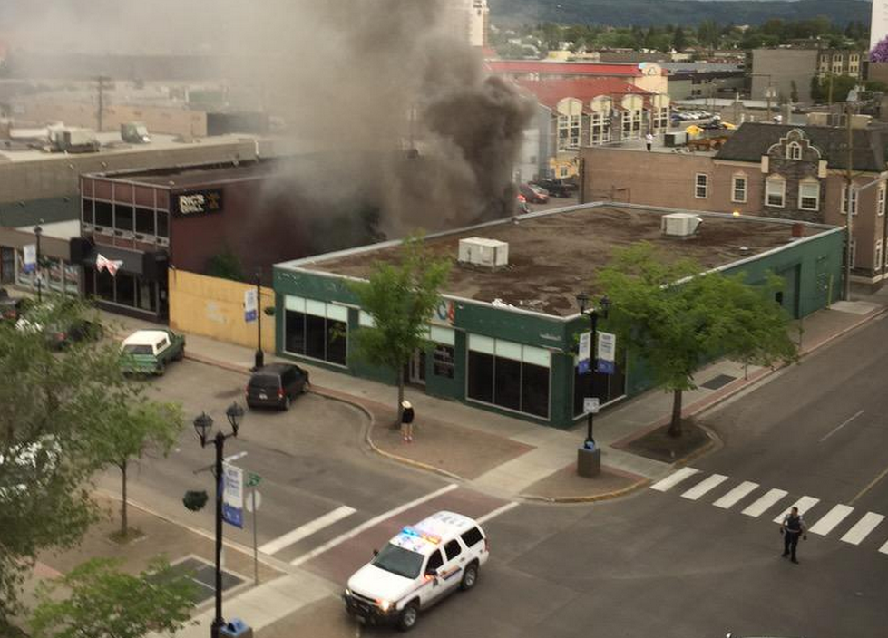 Fire burning in downtown Prince George - image