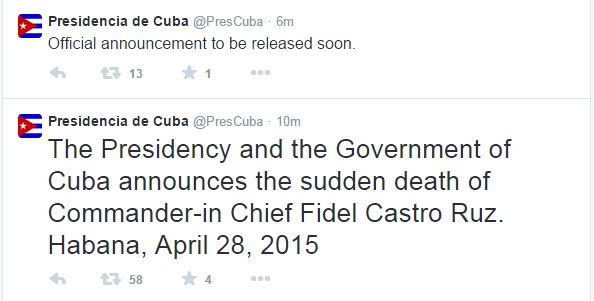 This image was taken from a cached version of the PresCuba Twitter page.