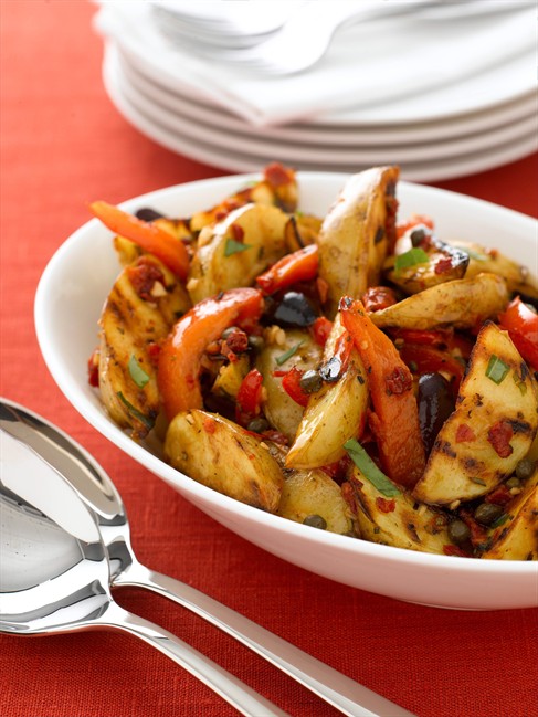 Potato salad Traditional grilled with salsa