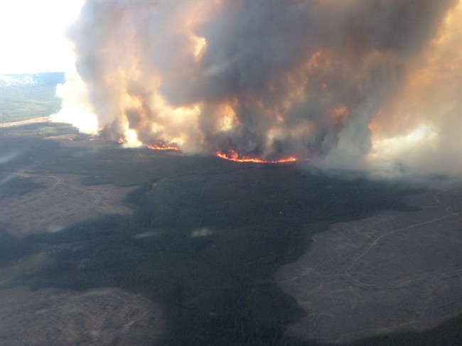 Raging wildfire grows in northern B.C.