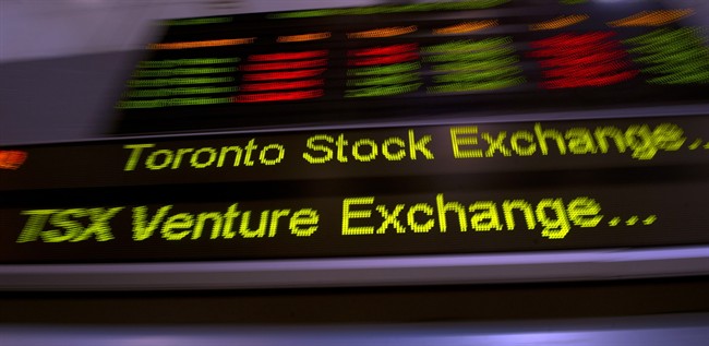 The TSX ticker is shown in Toronto on May 10, 2013.