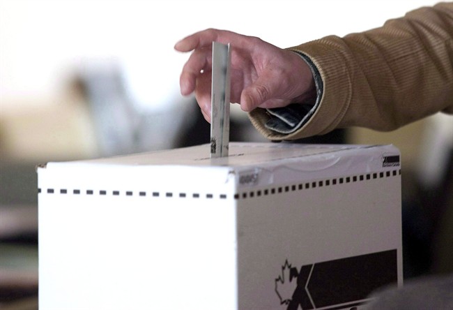 A voter casts a ballot