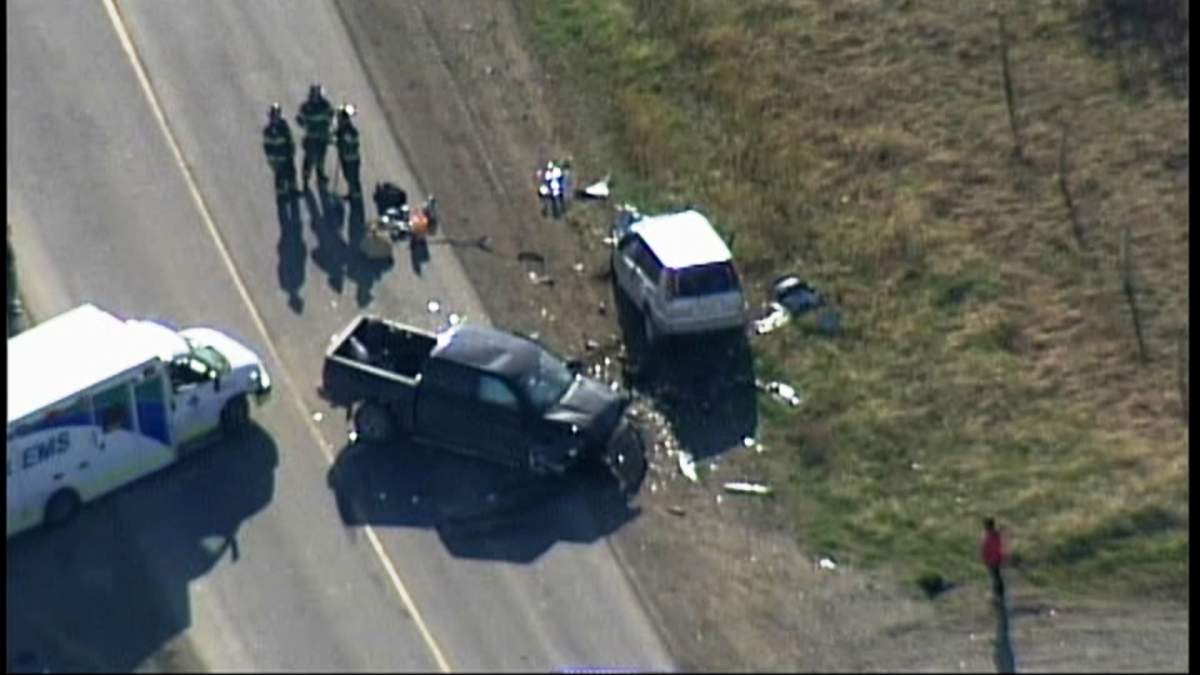A head-on collision along Bullhead Road on Tuesday, May 12, 2015. 