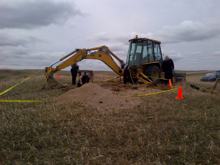 A company uncovers what appeared to be human remains near Montmartre, Sask.