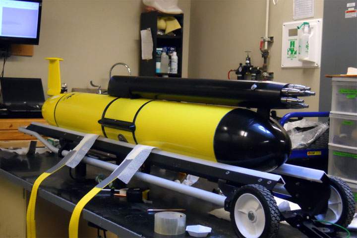 The glider resembles a tiny airplane and is programmed to remain at the surface if it is unable to communicate.