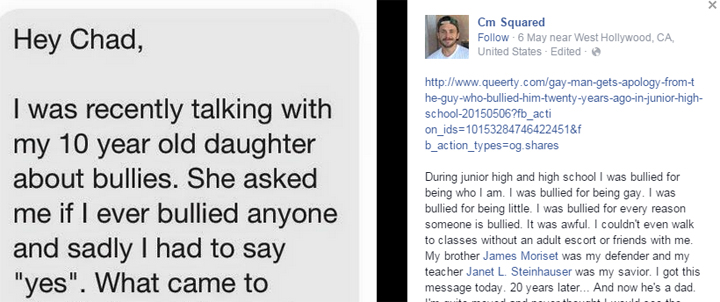 Never too late to apologize? A bully sends a man an apology 20 years later