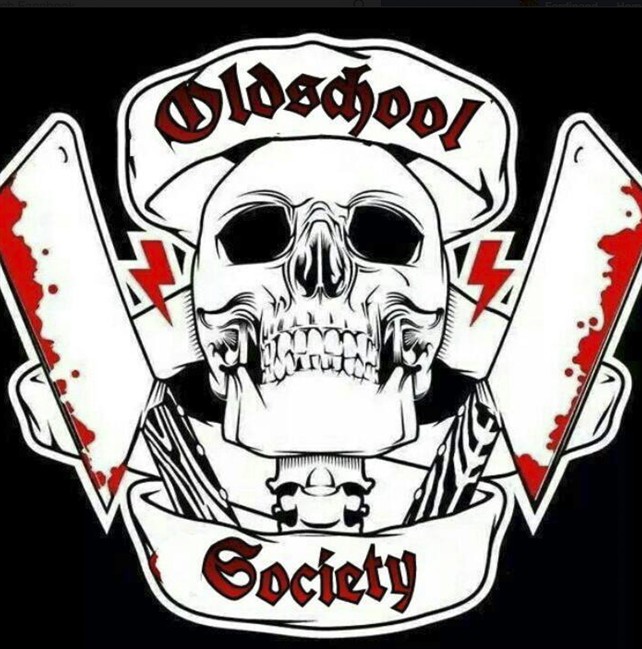 The photo taken from the Facebook page of "Oldschool Society" on Wednesday, May 6, 2015 shows the logo of the group. German authorities conducted raids across the country on Wednesday, seizing explosives and arresting four people accused of founding a right-wing extremist group to attack mosques and housing for asylum seekers.