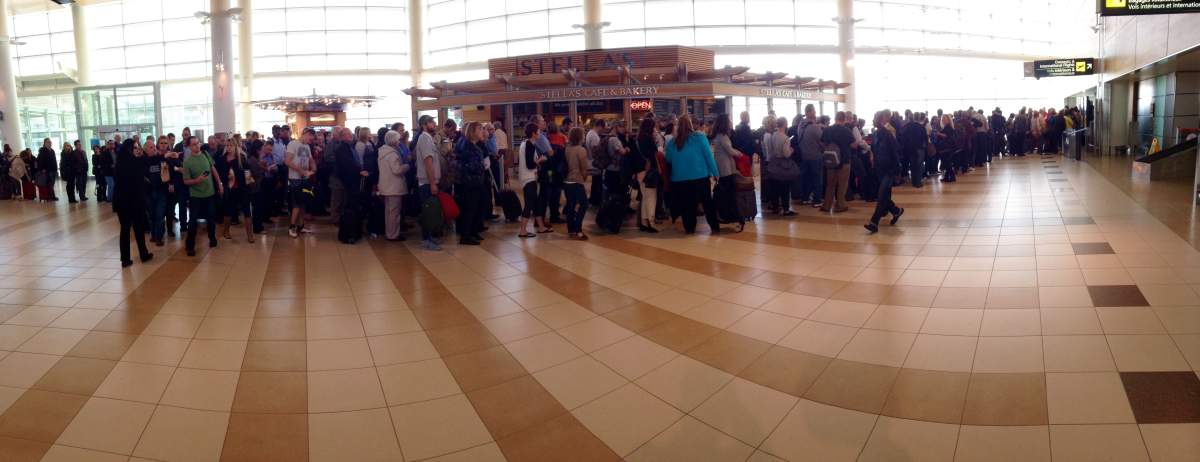 Passengers at Winnipeg James Armstrong Richardson International Airport were forced to go through security twice because of a security breach.