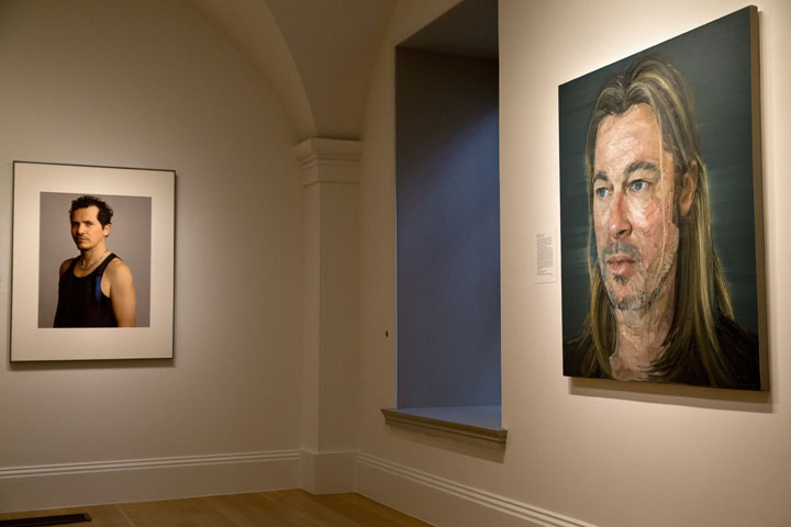 'Eye Pop: The Celebrity Gaze' includes portraits of actors John Leguizamo (left) and Brad Pitt.