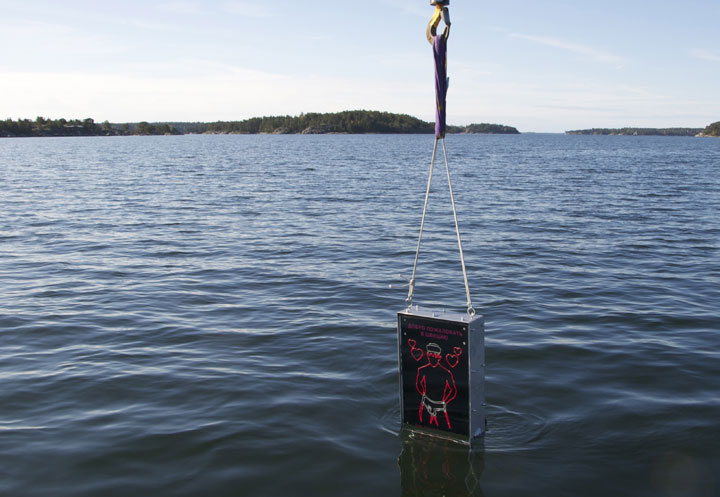 Swedish peace activists who argue that military hardware isn't the best way to deter Russian submarines have launched their own underwater defence installation: a gay-themed sonar system.
