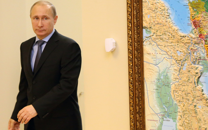 Russian President Vladimir Putin attends a meeting May 14, 2015 in Sochi, Russia.
