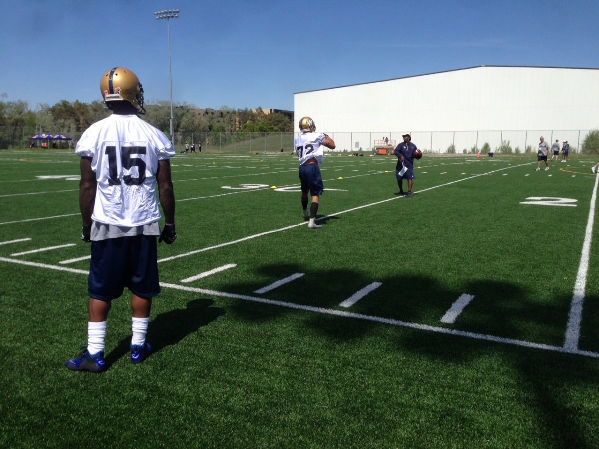 The Winnipeg Blue Bombers opening training camp for quarterbacks and rookies.