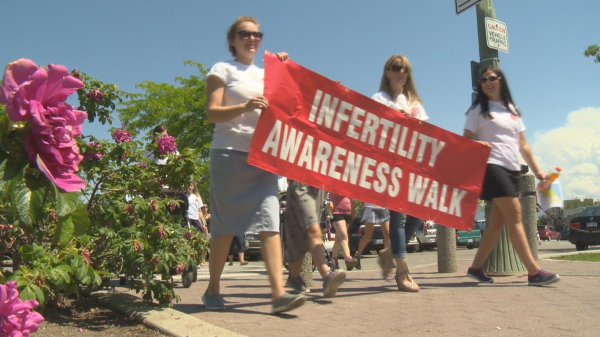 About a hundred people  participated in the Third Annual Infertility Awareness Walk.