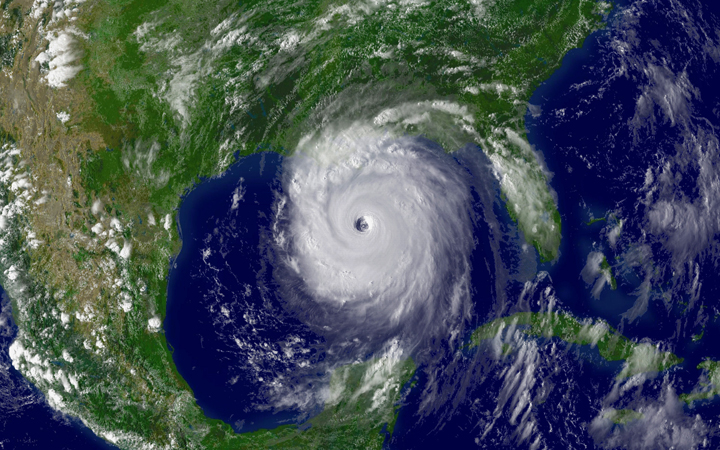 Hurricane Katrina, seen here as a Category 5 storm, was one of the last major hurricanes to make landfall in the U.S. back in 2005.
