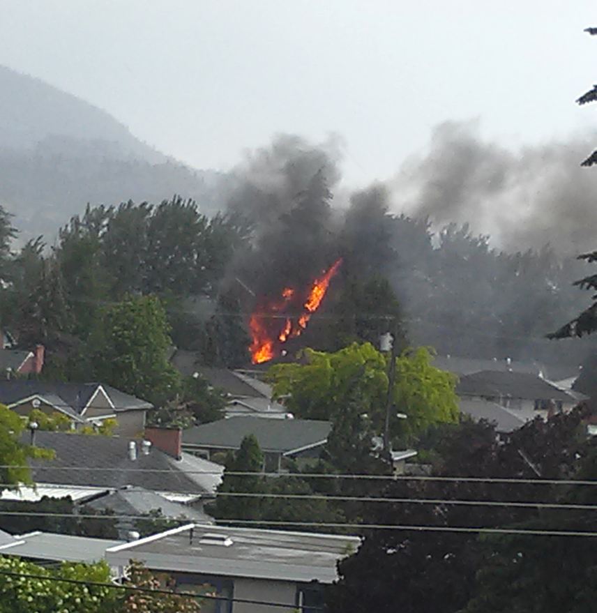 Lightning causes shed fire in Penticton - image