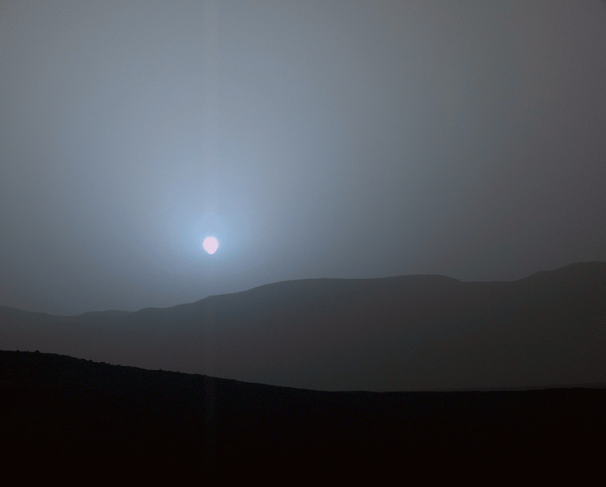Setting sun on Mars