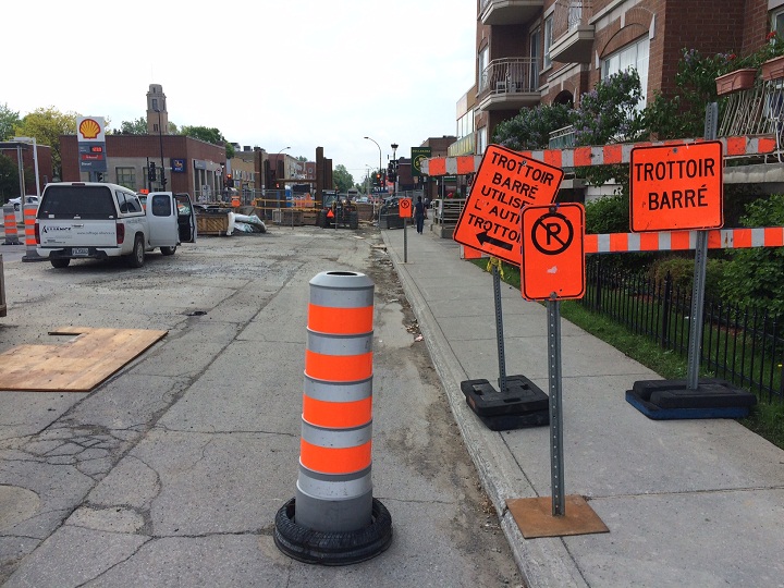 Detour signs and orange cones will soon be seen around the McGill and Mont-Royal park area. These are from NDG in 2015.