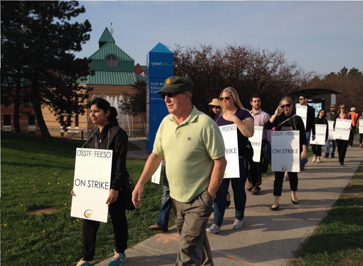 Peel Region high school teachers on the picket lines on May 2, 2015.