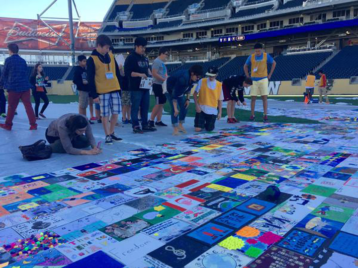 VIDEO, PHOTOS: Massive human rights mosaic created by Winnipeg kids ...