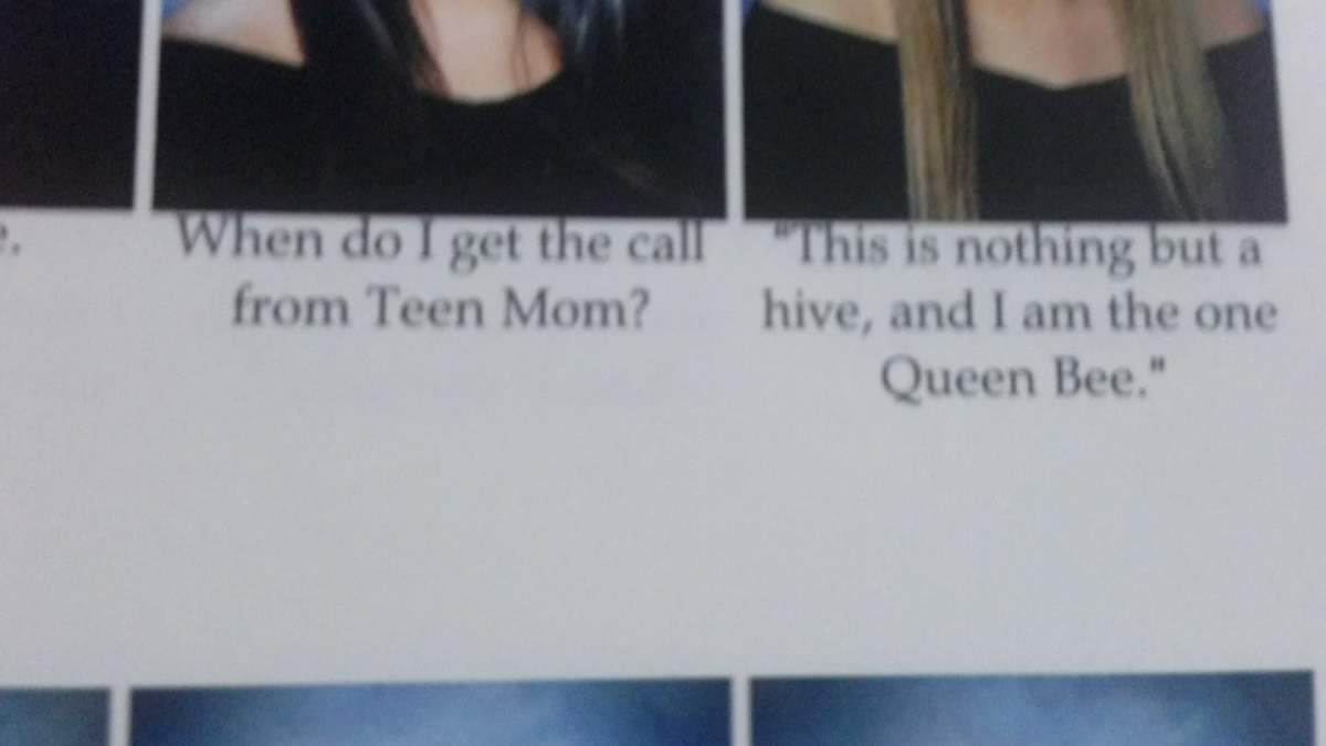 An example of two of the offensive yearbook comments.