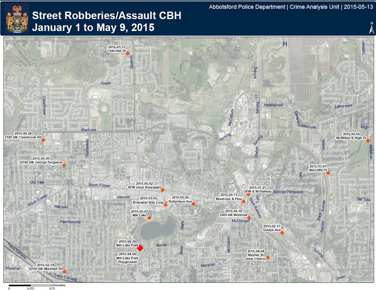 Police say robberies have taken place in various
locations throughout the city.