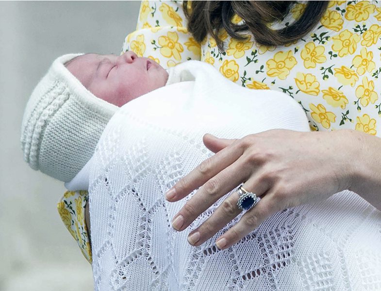 Prince William and Catherine Duchess of Cambridge with the new baby Royal baby girl born at the Lindo Wing at St Mary’s Hospital, London, Britain.