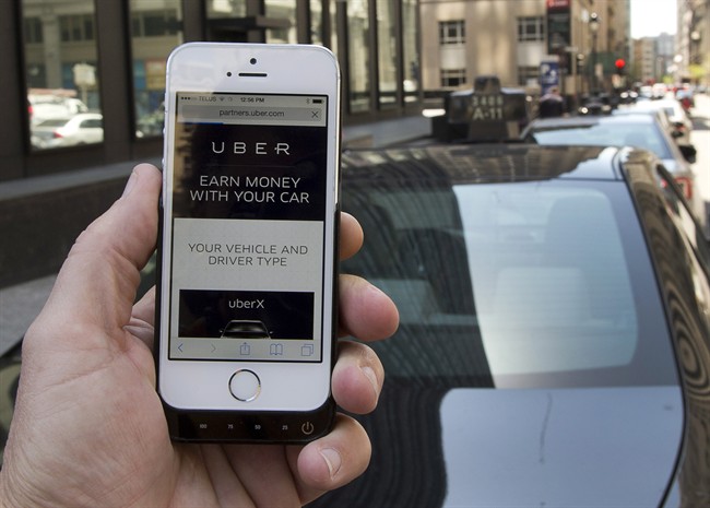 The ride-sharing app Uber.