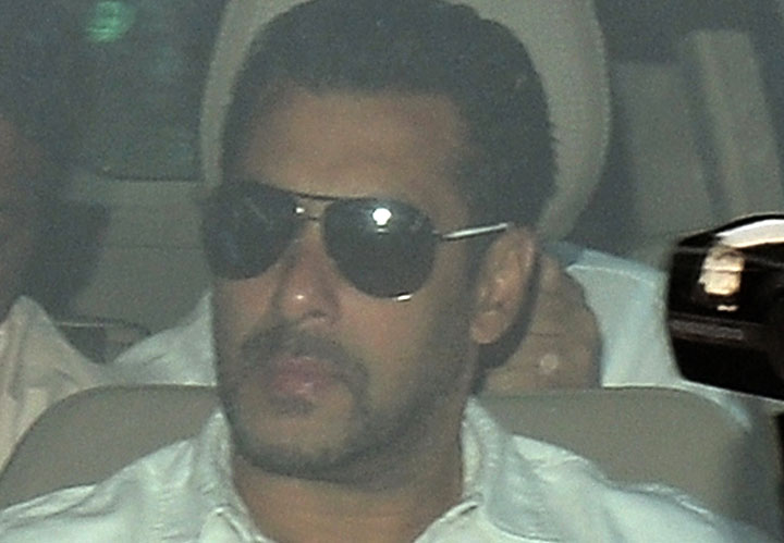 Actor Salman Khan, pictured arriving in a car at a court in Mumbai.