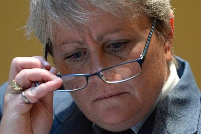 Maj.-Gen Christine Whitecross attends a committee on the external review into sexual misconduct and sexual harassment in the Canadian Armed Forces, in Ottawa on Monday, May 25, 2015. 