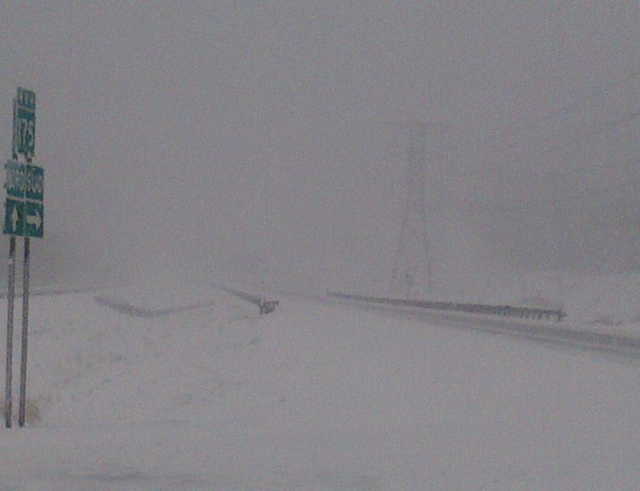 A photo of a snowy Quebec highway shared on May 22, 2015. 