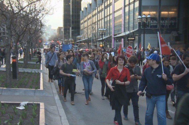 Fri, May 1: Thousands of demonstrators have taken to the streets of Montreal and elsewhere in the province to mark International Workers Day.