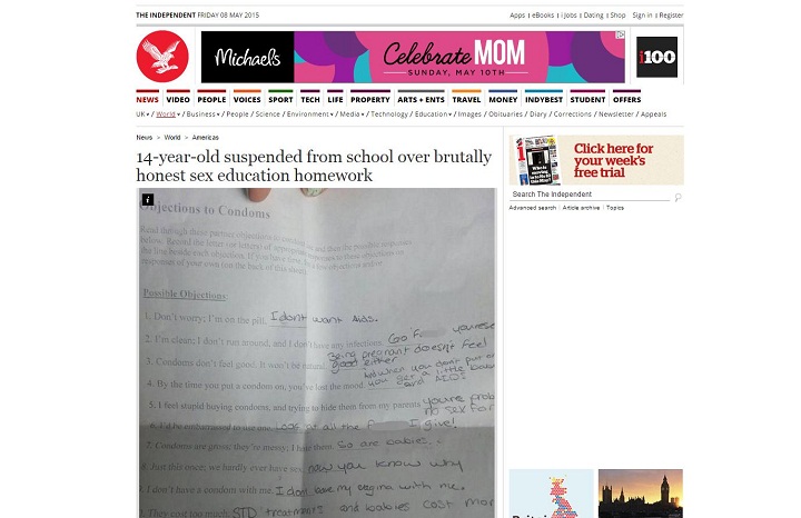 Montreal Teen Who Penned Viral Sex Ed Quiz Answers Wasn T Suspended Montreal Globalnews Ca