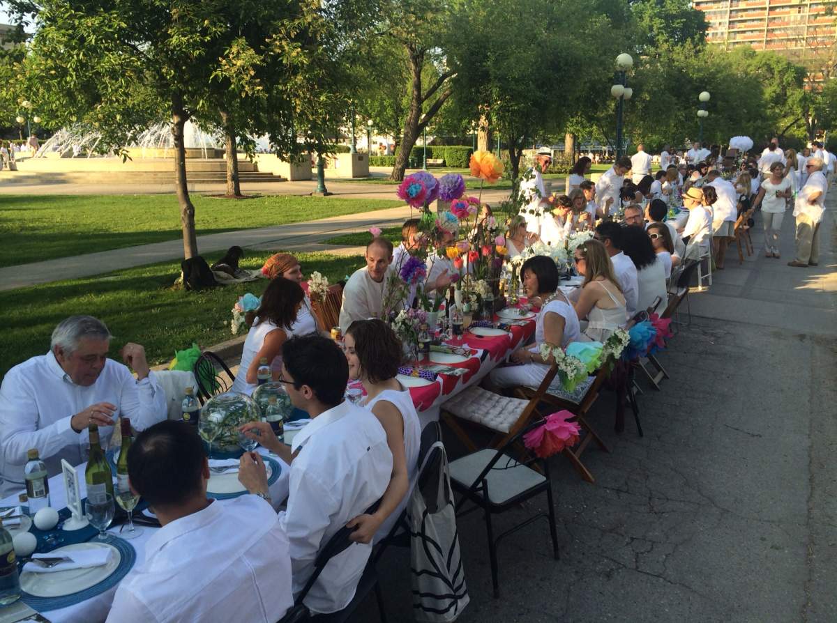 1201 WInnipeggers set one of the world's longest dinner tables and enjoyed a feast created by local Chefs Saturday night. 