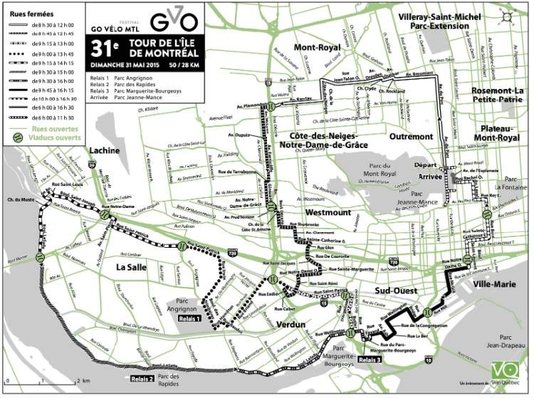 Road closures for 31st edition of Montreal’s Tour de L’Ile.