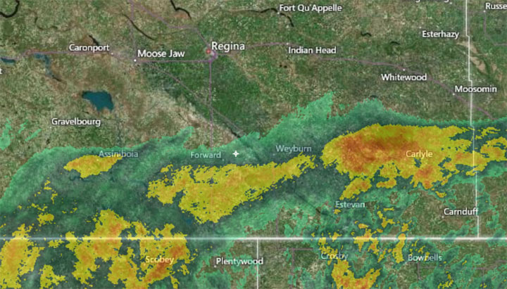 Environment Canada has issued a weather warning for the southeast corner of Saskatchewan over the Victoria Day long weekend.