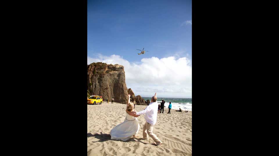 wedding crashed by helicopter