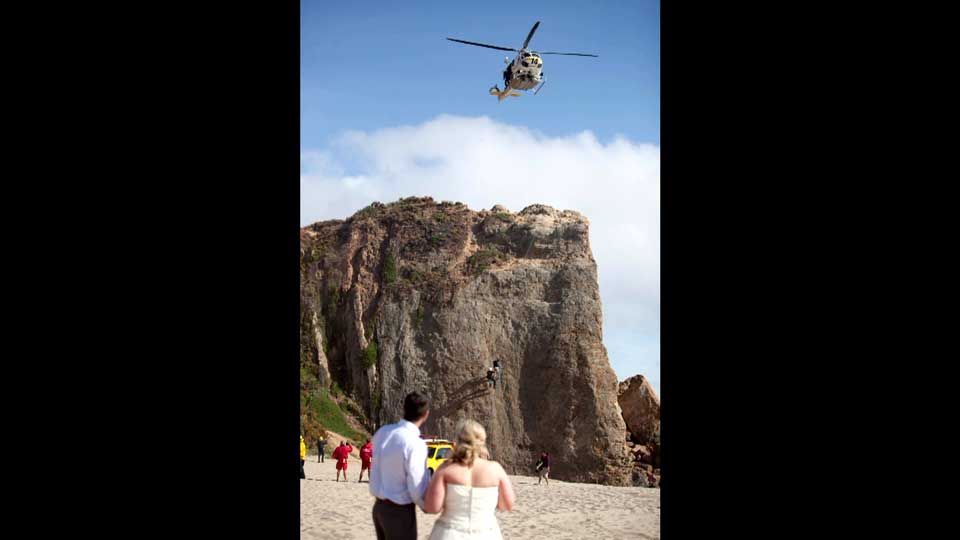 wedding crashed by helicopter