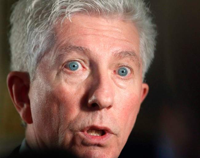 Former Bloc Quebecois leader Gilles Duceppe talks to the media after appearing before the Commons Board of Internal Economy on Parliament Hill in Ottawa, Monday February 13, 2012. Duceppe is set to take the reins of the party.