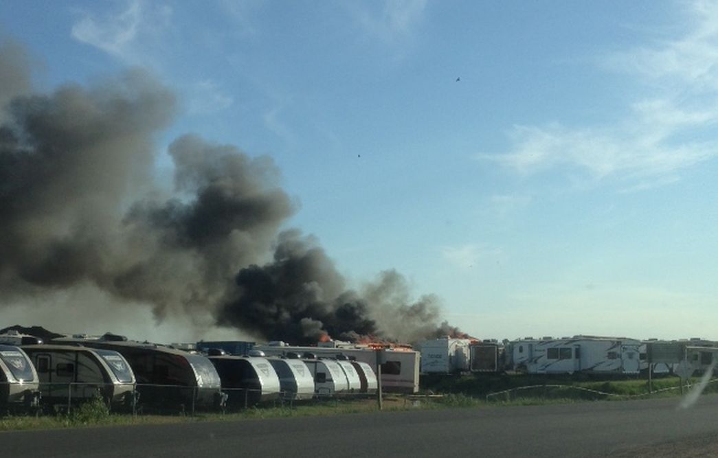 A fire in Acheson Business Park on Tuesday, June 9, 2015.
