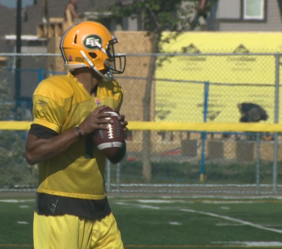 Quarterback Franklin dropping back in practice on Monday, June 15, 2015.