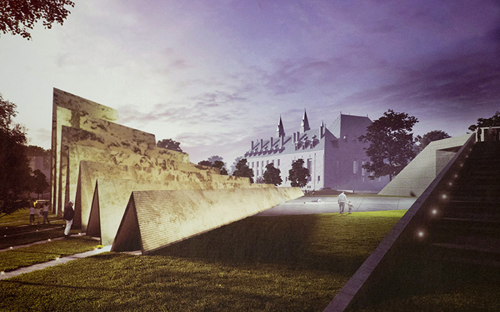 A drawing of the winning Team Kapusta's concept for the National Memorial to Victims of Communism.