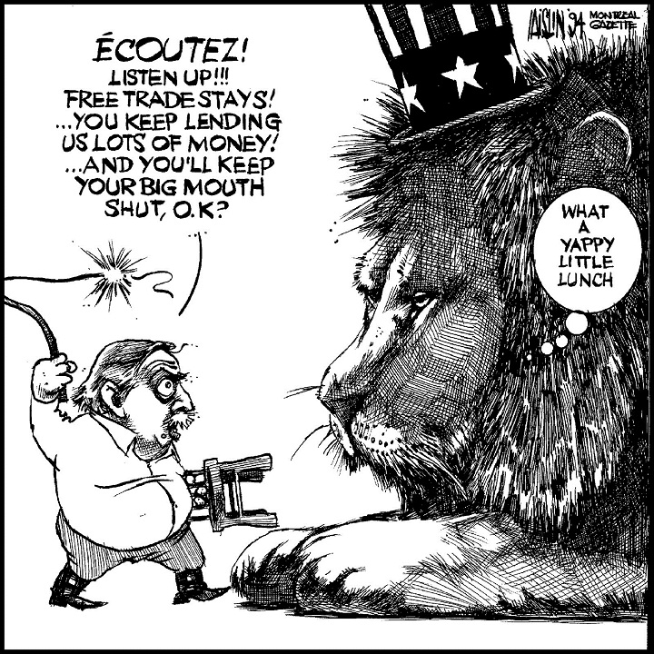 Former Quebec premier Jacques Parizeau portrayed by Montreal political satirist Aislin in 1994.